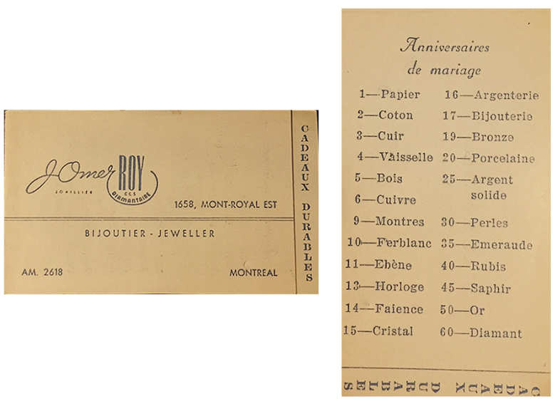 Une ancienne carte d'affaire 